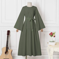 Robes marocaines style simple, Kaftan Turc, Abayas du Golfe couleur unie, Robe longue islamique pour femme, Robe saoudienne musulmane - Vente chaude