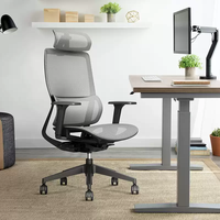 Chaise de bureau ergonomique en maille, chaise de bureau à dossier haut, appui-tête et accoudoirs réglables, chaise d'ordinateur inclinable pour la maison et le bureau