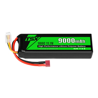 Batterie Lipo TSX Power 3S 11.1V 100C 8000/9000 avec connecteur Deans, étui souple, rechargeable, certifiée CE, pour voiture RC, camion, char, course