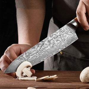 Juego de <span class=keywords><strong>cuchillos</strong></span> de Chef japonés de madera de olivo, 5 uds., acero damasco Vg10, 67 capas, acero al carbono, Chef Santoku, juego de <span class=keywords><strong>cuchillos</strong></span> universales - Product Image 4