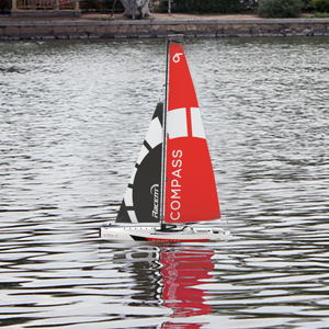 Vente en gros de voiliers télécommandés COMPASS 650 mm, corps en ABS, jouets radiocommandés en plastique, bateau à voile RC pour enfants - Product Image 6