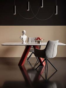 ชุดโต๊ะรับประทานอาหารหินอ่อนและสแตนเลสสตีล ดีไซน์มินิมอลสไตล์ยุโรปอิตาเลียนสมัยใหม่ ขายส่ง - Product Image 6