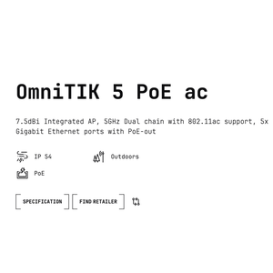 MikroTik OmniTIK 5 PoE AC 7.5dBi ไวไฟแบบดูอัลแบนด์ความเร็วสูง รองรับ WEP/QoS ในตัว รุ่น RBOmniTikPG-5HacD - Product Image 2