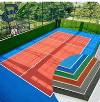 Revêtement en caoutchouc acrylique vert pour terrains de tennis et de pickleball, absorption des chocs, écologique, utilisation intérieure/extérieure