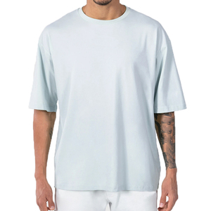 เสื้อยืดสตรีทแวร์ทรงบ็อกซี่ 320 GSM ผ้าฝ้าย 100% เสื้อยืดเปล่าสีพื้นสำหรับผู้ชาย เสื้อยืดโอเวอร์ไซส์ทรงหลวมไหล่ตก - Product Image 3