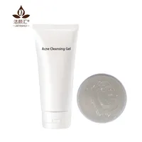 Gel limpiador Facial de marca personalizada coreana, Gel exfoliante blanqueador vegana orgánico, lavado Facial de espuma de acné