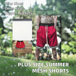 Pantalones Cortos de Malla Transpirables de Verano para Hombre, Tallas Grandes, Casuales para Gimnasio, Personalizables, para Correr, con Cordón Ajustable, S-5XL - Product Image 2