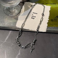 Collier Hip Hop entièrement clouté pour homme, chaîne ras-du-cou pour femme, design de niche, chaîne de pull, bijoux punk streetwear, vente directe d'usine
