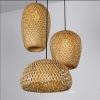 Abat-jour suspendu en bambou, rotin et osier, luminaire décoratif d'intérieur, abat-jour