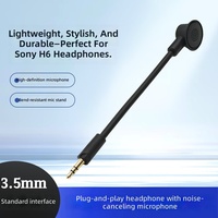 Pengganti Mic Boom untuk Headset Gaming Sony INZONE H6 H9 17cm Lengan Mikrofon Satu Sisi Tahan Tekuk Warna Hitam