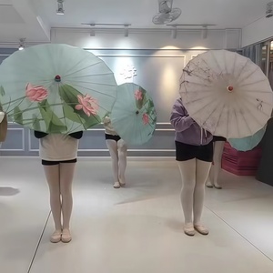 Parapluie traditionnel chinois personnalisé en bois massif avec décoration en soie pour événements, restaurants, centres commerciaux, lieux publics et spectacles <span class=keywords><strong>de</strong></span> danse sur scène - Product Image 6