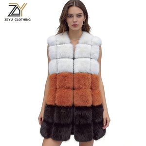 Zeyu New Autumn/Winter Eco-Friendly Breathable Faux Fur Vest Casual Women's <strong>Longline</strong> Korean-Style <strong>Waistcoat</strong>/Outerwear Single - Product Image 1