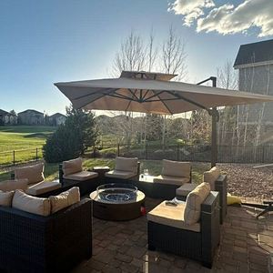<b>Large</b> Roman Four Cornered Sunshade <b>Umbrella</b> for Courtyard Balcony Villa Garden-Commercial Outdoor Stall Use - Product Image 3