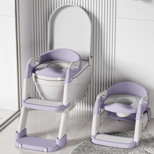 Siège d'apprentissage de la propreté pliable et portable en plastique pour enfants, avec motif de dessin animé écologique et marchepied échelle pour toilettes, pour garçons et filles - Product Image 3