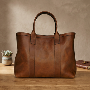 Sac à main double pour femme BS INTERNATIONAL, en cuir véritable, grande capacité, fermeture éclair, léger, durable, imperméable - Product Image 2