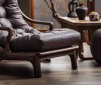 Nouveau style chinois en bois massif maison chambre chaise de loisirs canapé simple nouveau moderne Simple lumière luxe haut de gamme sentiment