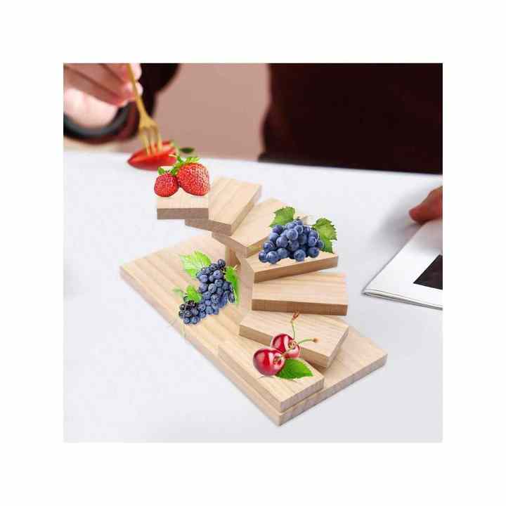 Hotpot ristorante vassoio di servizio 7 gradini in stile giapponese Sushi Rack espositore in legno a sette livelli per piatti