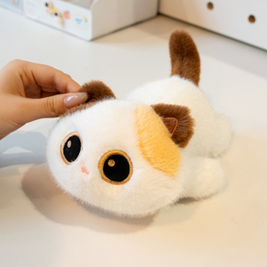 Peluche de Gato con Ojos Grandes y Suaves, Juguete de Peluche con Peso y Partículas Internas, Venta al por Mayor, Regalo de Cumpleaños para Niños, Decoración de Escritorio - Product Image 2