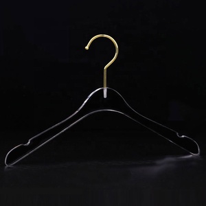 Sang Trọng Trong Suốt Acrylic Trẻ Em Quần Áo Móc Vàng Bạc 10Cm 15Cm Móc Duy Nhất Lớp Áo Hiển Thị Cho Quần Áo Cửa Hàng Tường - Product Image 1