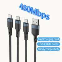 Câble tressé en alliage d'aluminium de 1 m en gros, OD 3,8, Kablo USB-C Type-C PD 3A 27W 60W, câble de charge rapide pour téléphone, ligne de données