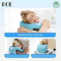 Oreiller portable ergonomique en mousse à mémoire de forme et soie de lait, antistatique, anti-acariens, pour le bureau, le sommeil et la position assise - Amovible