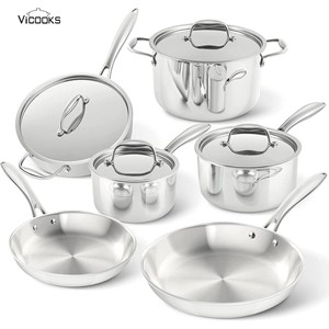 <strong>Tri</strong>-<strong>ply</strong> Stainless Steel <strong>Cookware</strong> Frying Pan Cooking Pot PFAS Free Induction <strong>Cookware</strong> Set - Product Image 5