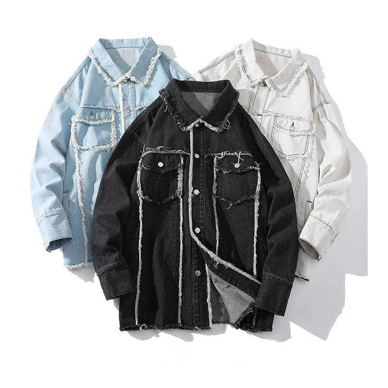 Veste en jean à motif imprimé personnalisé pour hommes Vêtements