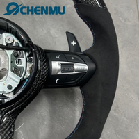 Volant de voiture en véritable fibre de carbone et simili daim pour BMW X1 X2 X3 F30 F31 F16 F10 F18 F01 F15 F20 F22 F12 F16 F32 F45 avec LED