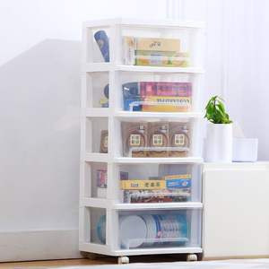 Rt5013 עיצוב רב שכבתי תיבת אחסון ביתית ללא התקנה נדרש חטיפים פלסטיק שקוף & מדף מגירת חדר שינה - Product Image 1