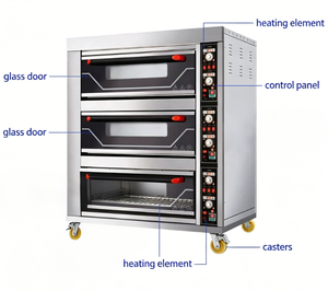 Four à gaz professionnel à un seul niveau pour restaurant, fours à <span class=keywords><strong>pizza</strong></span> commerciaux, équipement de boulangerie, four industriel pour la cuisson du pain - Product Image 4