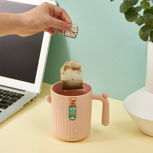 Cactus Shaped Toothbrush Cup With Handle For Children Pink Green Solid Color Round Plastic Cups Home Use Student Gift - Product Image 3