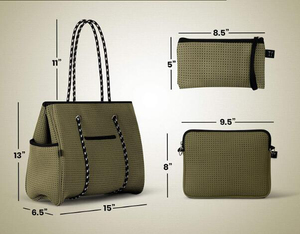 Vente en gros dames Fashional grande épaule fourre-tout sac à main en néoprène avec chaînes de décoration - Product Image 6