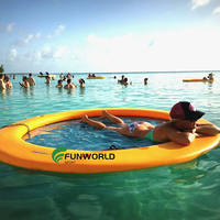 8ft 10ft 12ft Personnalisé Piscine Flotteurs Tapis Gonflable Île Flottant Salon Plage Bain de Soleil Lit pour Lac