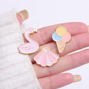 Chine fabricant couleur émail broche broche arbre oiseau crème glacée motif conception petites épinglettes - Product Image 1