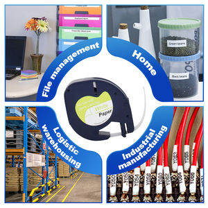 Cinta de etiquetas de papel compatible con prueba de agua de alta calidad 91200 91330 91220 59421 12mm * 4m negro sobre blanco para <span class=keywords><strong>DYMO</strong></span> <span class=keywords><strong>Letratag</strong></span> 100T - Product Image 3