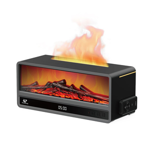 Kreativer 250ml Lagerfeuer-Luftbefeuchter Simulierter Kamin Aroma-Diffusor mit Farbwechsel-LED-Licht und Fernbedienung für Hotels und Autos - Product Image 1