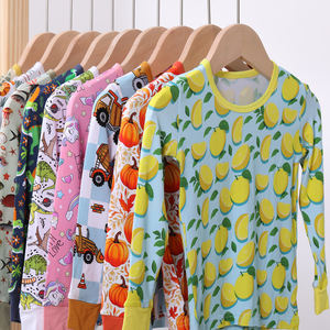 Gizem bambu pijama toptan kutu bebek bambu pijama Rts çocuklar uyuyan giysi pijama takımı uzun kollu Pjs Set - Product Image 1