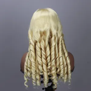 Bouncy Curl 613 Hair Thin Scalp Lace Wig Blonde Glueless Wigs Human Hair 20 30 Inch 613 4x4 13x4 Hd Lace Frontal Wig Human Hair