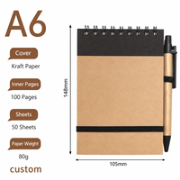 Carnet promotionnel personnalisé pour exposition, compact, à anneaux, avec porte-stylo, carnet de notes de terrain, directement de l'usine