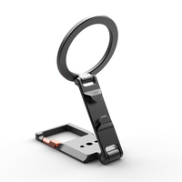 Support de téléphone magnétique pliable, support de téléphone de bureau réglable multi-angles avec trou de vis 1/4 pouce, griffe porte-accessoire et fixation Arca