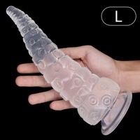 Plug anal en silicone transparent en forme de pieuvre, pour le plaisir, disponible en tailles grande, moyenne et petite, avec perles de traction pour stimulation anale, dilatateur anal en forme de fleur, jouet sexuel