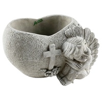 Ange de vase moderne de style classique au design unique avec pot de jardinière en ciment en forme de coeur pour le sol