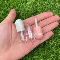 6ml Orange Blanc Vide Mignon Capsule En Forme De Brillant À Lèvres Tube En Forme De Pilule Lèvre Glaçure Tube Emballage Cosmétique