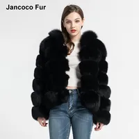 Jancoco Max Vrouwen Real Fox Fur Hood Jassen Mode Stijl Bont Jas Hoge Kwaliteit Winter Warm S7254