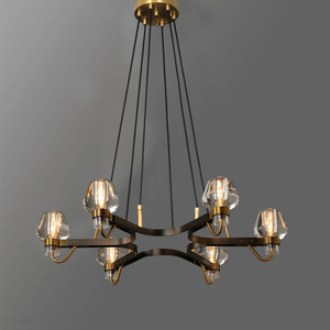 Suspension Candeli de style rétro européen Lumière d'intérieur Pendentif en cuivre moderne Décoration de salon de salle à manger - Product Image 5
