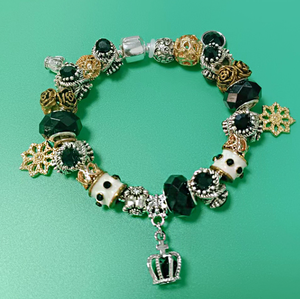 Bracelet à breloques <span class=keywords><strong>noir</strong></span> bracelet couronne ensemble bracelet meilleurs amis avec coeurs - Product Image 1