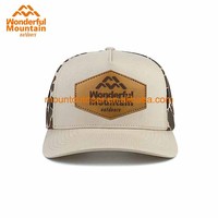 Jual Panas Kualitas Tinggi Patch Kulit Karet Patch Logo Kustom Laser Lubang Camo 5 Panel Topi Bisbol Topi Golf Topi Olahraga