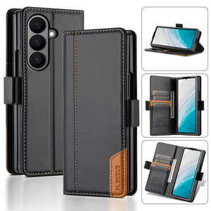 Funda de Cuero para Teléfono Samsung <span class=keywords><strong>Galaxy</strong></span> <span class=keywords><strong>Flip</strong></span>, con Ranura para Tarjetas, Protección Antirrobo, Nuevo Estilo - Product Image 4