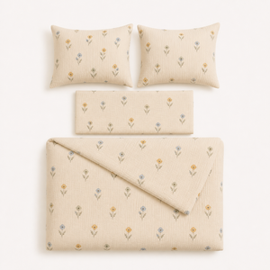 <strong>Small</strong> Floral Printed Pure Cotton <strong>Double</strong> Gauze Bedding <strong>Set</strong> 3 Piece <strong>Duvet</strong> Cover <strong>Set</strong> with Pillowcases - Product Image 3