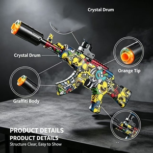 Pistola de Juguete AK47 Splatter Blaster, Juego Educativo de Disparos, Pistola Splat Blaster con Balas Blandas y Luz de Spray para Niños - Product Image 3
